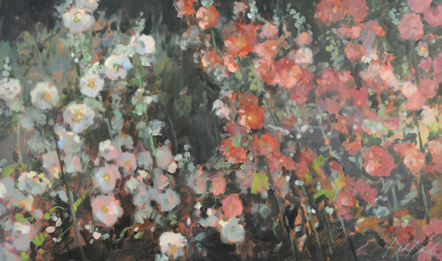 Hollyhock's Sparkle (unframed with finished edges), #2642